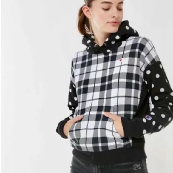 Champion Uo Hoodie Plaid Polka Dot 